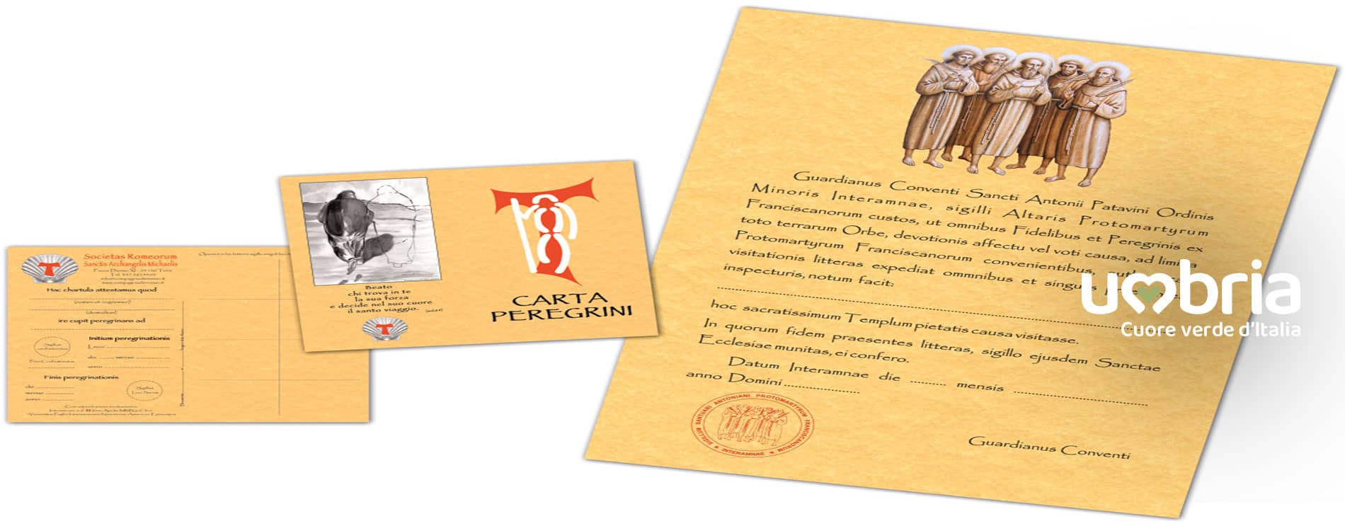 The Credential pass and the officiale certificate of pilgrimage - The Way of the Franciscan Protomartyrs pilgrimage in Umbria Italy